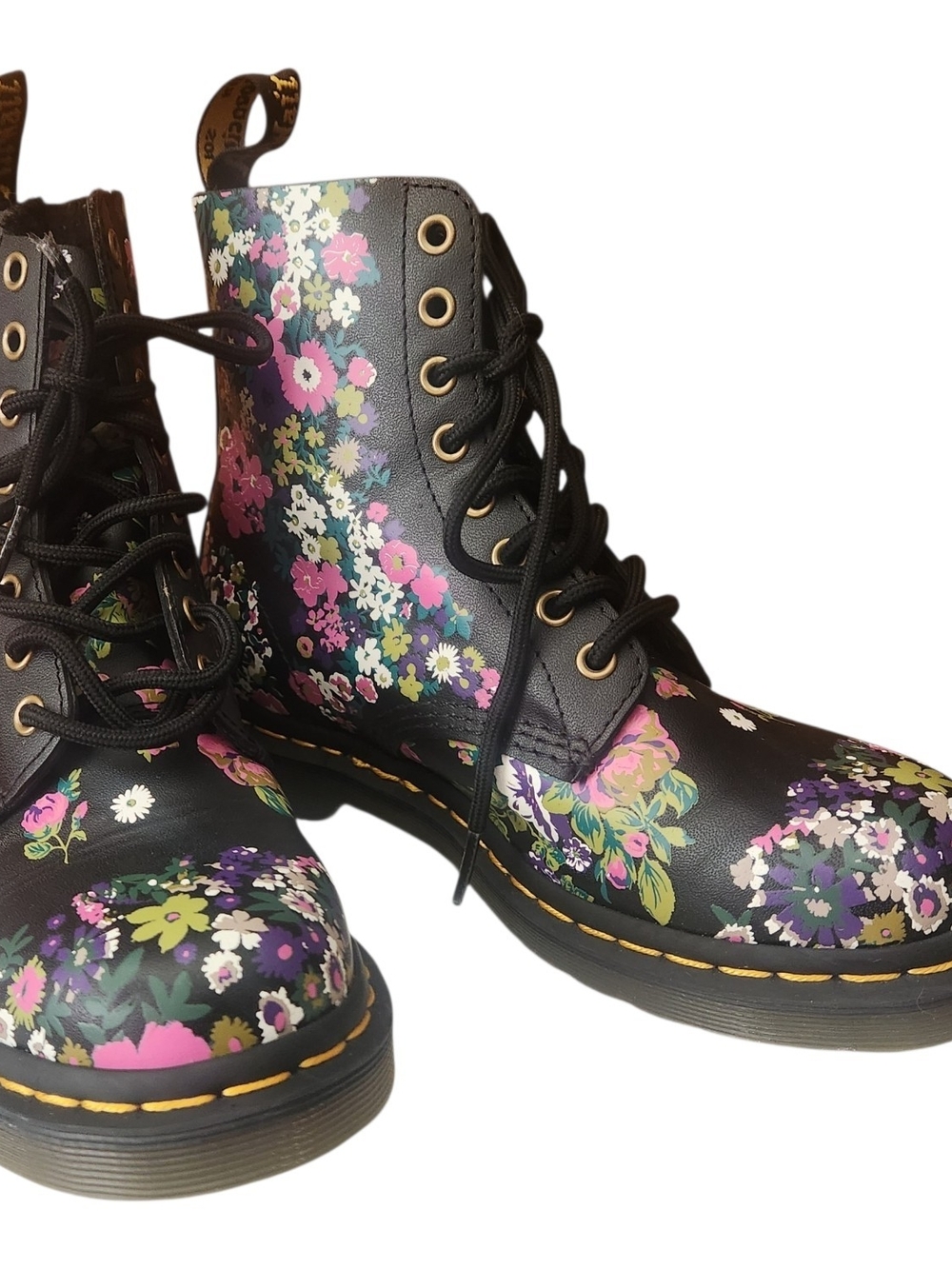 Dr Martens 1460 Pascal Vintage Floral Combat Style Boots Size 7 Ladies